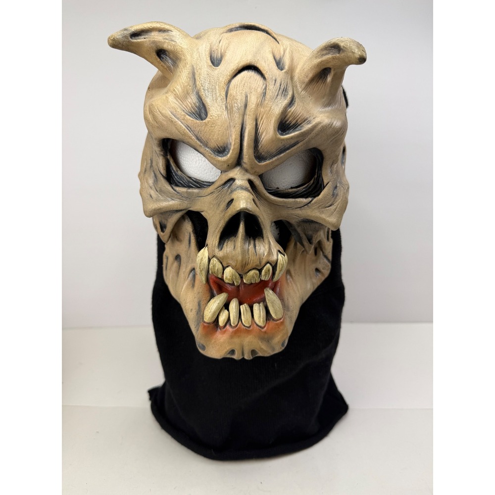 Vintage 1992 Be Something Studio Monster Mask Latex Horned Skull Balaclava USA